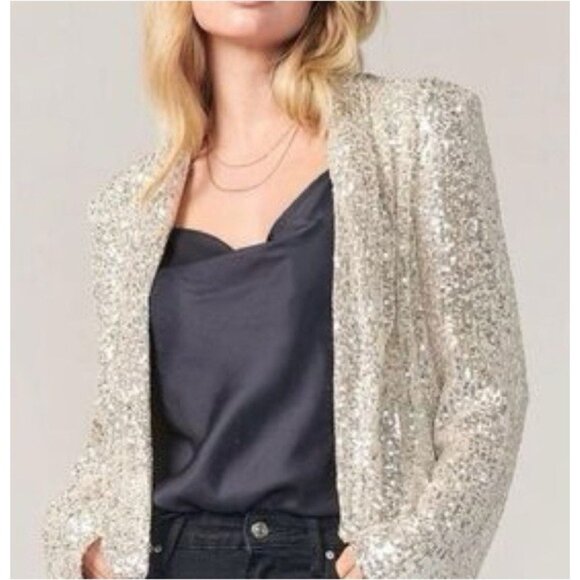 Cable & Gauge Sequin Jacket L Large Gold Wedding Formal Party Cruise Holiday NEW - Picture 1 of 12